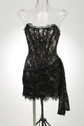 Alma - Vestido de noche de encaje sin tirantes para mujer